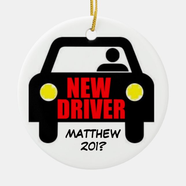 New Drivers License Keepsake Ceramic Tree Decoration (Front)