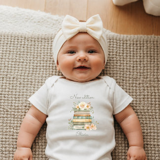 New Edition Watercolor Books Personalised Newborn Baby Bodysuit