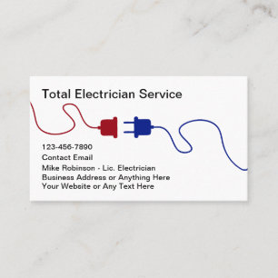 New Electrician Business Cards Red White And Blue