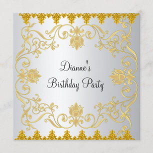 New Elegant White Gold Invitation