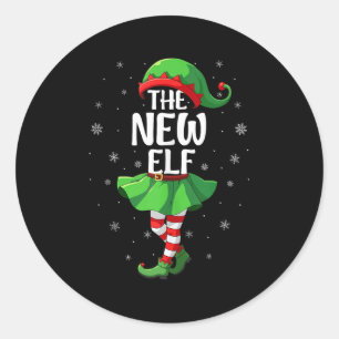 New Elf Christmas Girls Kids Women Elf Squad Xmas Classic Round Sticker