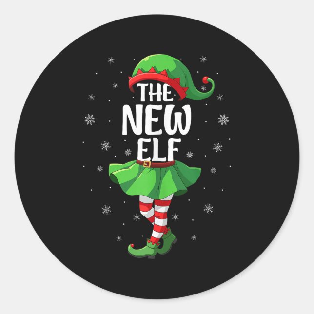 New Elf Christmas Girls Kids Women Elf Squad Xmas  Classic Round Sticker (Front)