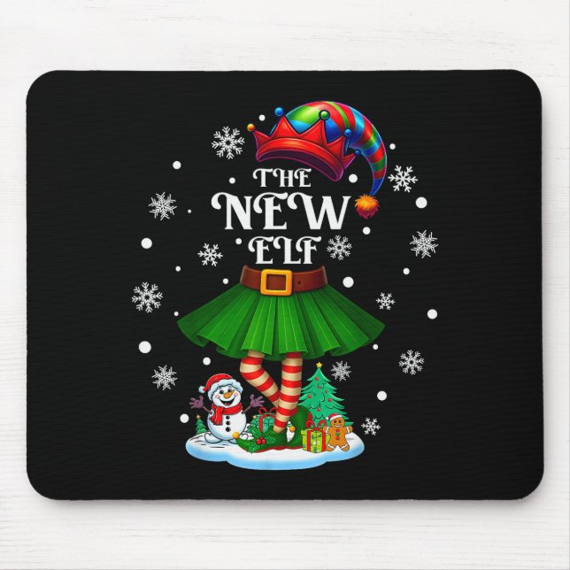 New Elf Squad Xmas Women Girls Mom Christmas Famil Mouse Mat (Front)