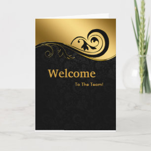 New Employee Welcome Gold Glitter Card