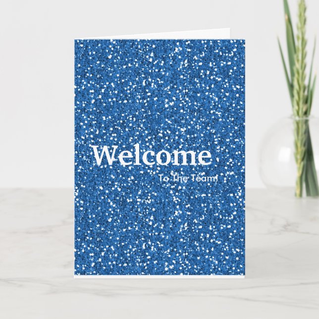 New Employee Welcome Gold Glitter Card (Front)