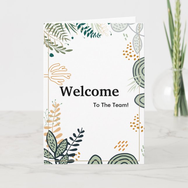 New Employee Welcome Gold Glitter Card (Front)