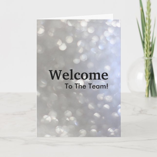 New Employee Welcome Gold Glitter Card (Front)