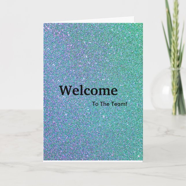 New Employee Welcome Gold Glitter Card (Front)