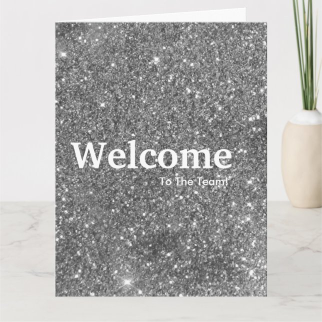 New Employee Welcome Gold Glitter Card (Front)