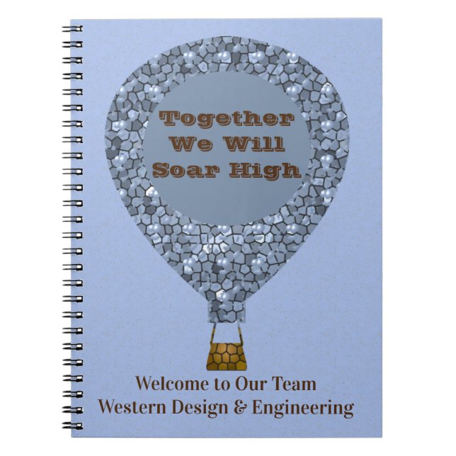 New Employee Welcome Hot Air Balloon Business Notebook (Front)