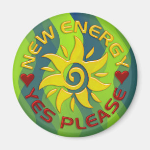 NEW ENERGY SUN green waves Magnet
