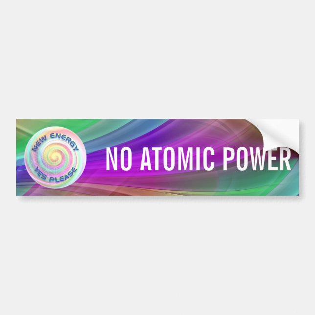 NEW ENERGY - YES PLEASE / NO ATOMIC POWER BUMPER STICKER (Front)