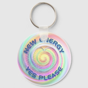 NEW ENERGY - YES PLEASE with heart Key Ring