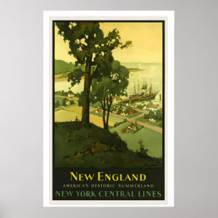 New England America's Historic Summerland Vintage Poster