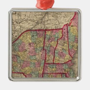 New England and New York Metal Tree Decoration