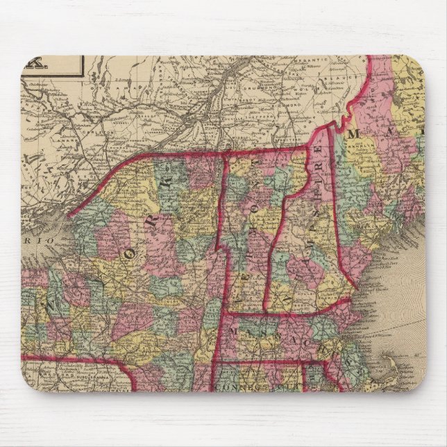 New England and New York Mouse Mat (Front)