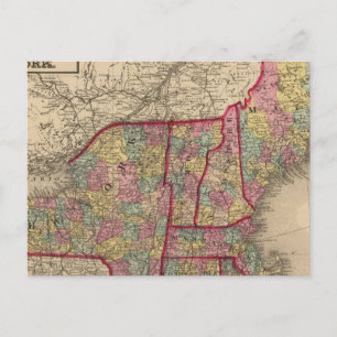 New England and New York Postcard