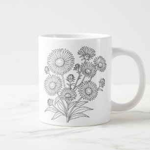 New England Aster - Symphyotrichum Novae-Angliae Large Coffee Mug