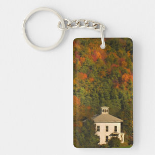 New England Autumn House with Cupola Keychain