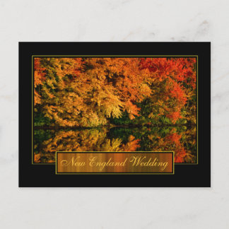 New England Autumn Wedding Invitation Postcard