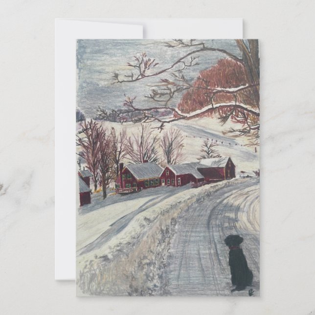 New England Christmas Flat Holiday Card (Front)