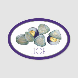 New England Clambake Clams Seafood Restaurant Name Tag
