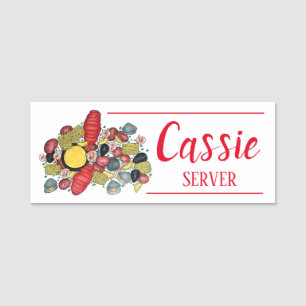 New England Clambake Dinner Seafood Restaurant Name Tag