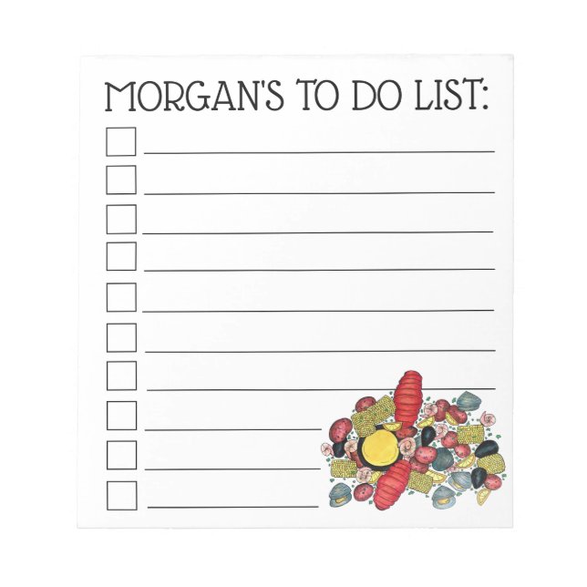 New England Clambake Seafood Restaurant Fishmarket Notepad (Front)