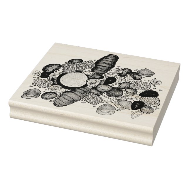 New England Clambake Seafood Restaurant Fishmarket Rubber Stamp (Stamp)