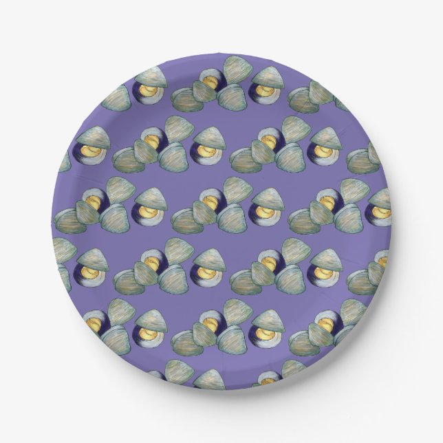 New England Clams Clambake Beach Summer Seafood Paper Plate (Front)