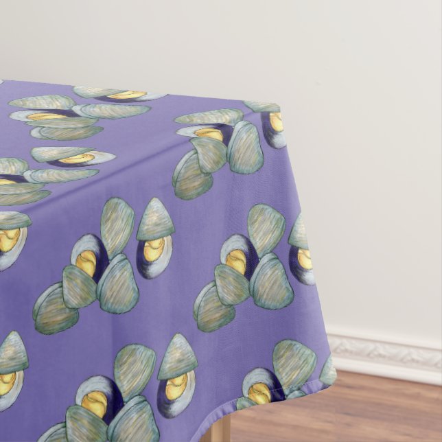 New England Clams Clambake Beach Summer Seafood Tablecloth (In Situ)