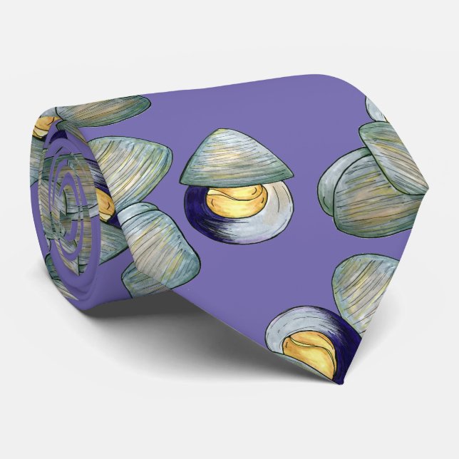 New England Clams Clambake Beach Summer Seafood Tie (Rolled)