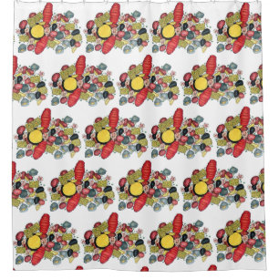 New England Clams Lobster Clambake Seafood Dinner Shower Curtain
