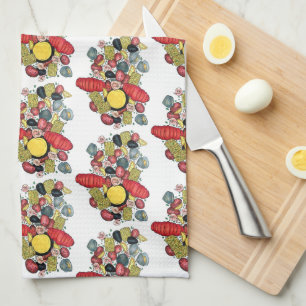 New England Clams Lobster Clambake Seafood Dinner Tea Towel