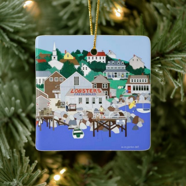 New England Coast Ceramic Ornament (Tree)