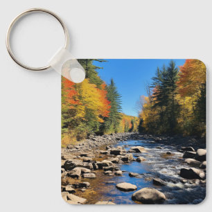 New England Colourful Landscape, Autumn, Key Ring