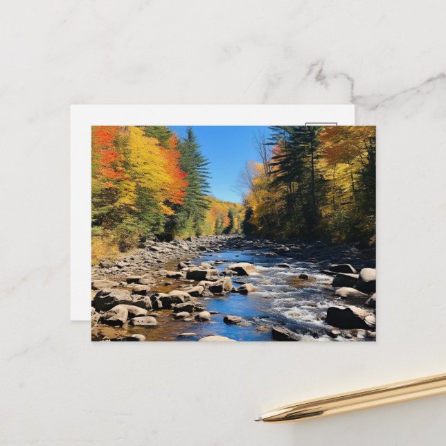 New England Colourful Landscape, Autumn, Postcard (Front/Back In Situ)