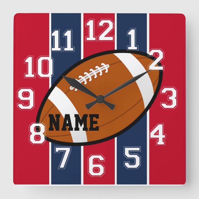New England Colours Football Wall Clock (Front)