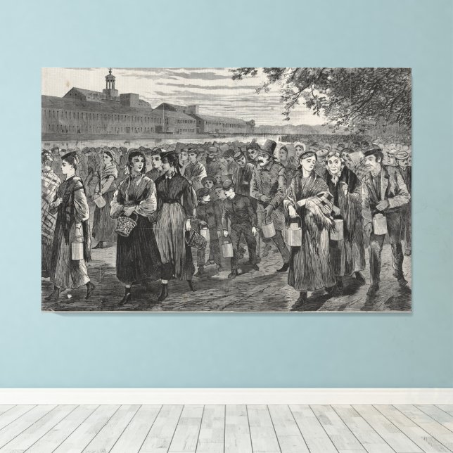 New England Factory Life  Canvas Print (Insitu(Wood Floor))