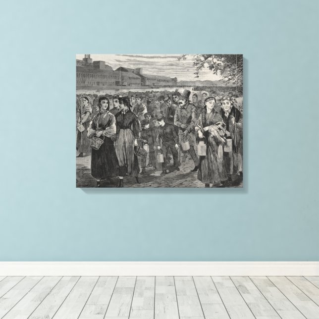 New England Factory Life  Canvas Print (Insitu(Wood Floor))