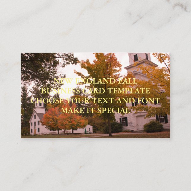 NEW ENGLAND FALL BUSINESS CARD TEMPLATE (Front)