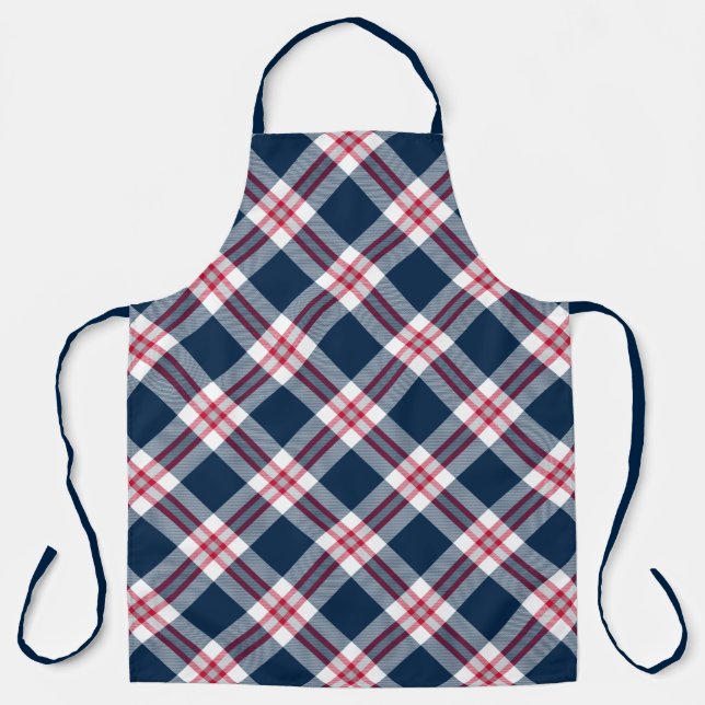 New England Football Plaid Apron (Front)