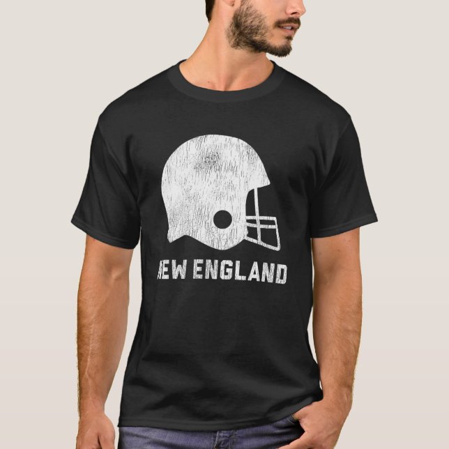 New England Football  Vintage Retro Helmet T-Shirt (Front)