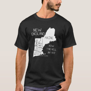 NEW ENGLAND fun Geography Map T-shirt