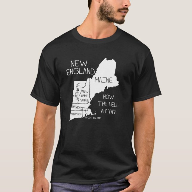 NEW ENGLAND fun Geography Map T-shirt (Front)