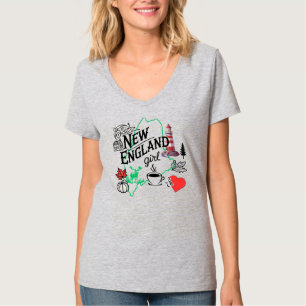 New England Girl at Heart T-shirt – Maine Design
