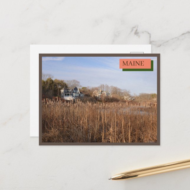 New England Houses  Kittery Maine Nature Postcard (Front/Back In Situ)