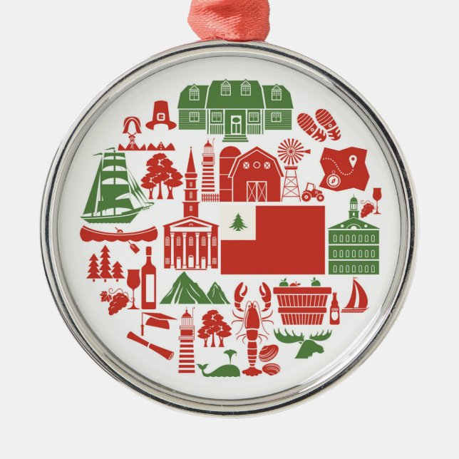 New England Icons Metal Tree Decoration (Front)