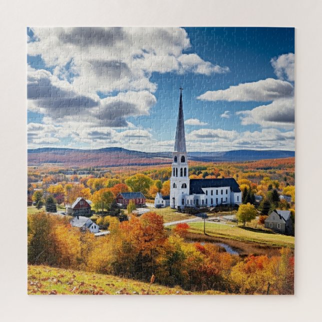 New England Landscape, Autumn, Jigsaw Puzzle (Vertical)