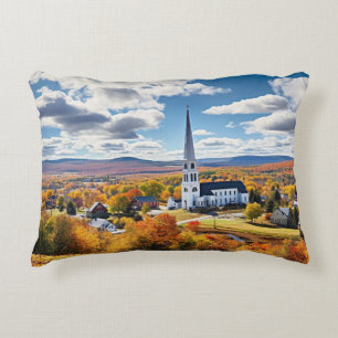New England Landscape in Fall Decorative Cushion